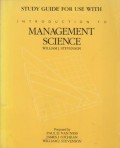 Study Guide for Use With Introduction to Management Science