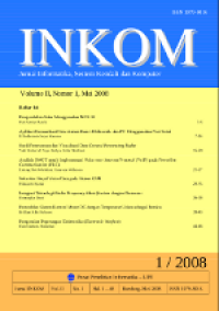 INKOM: Jurnal Informatika, Sistem Kendali dan Komputer Vol. 2 (1) Mei 2008