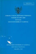 Undang-Undang Republik Indonesia Nomor 20 Tahun 2003 Tentang Sistem Pendidikan Nasional