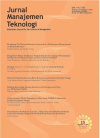 Jurnal Manajemen Teknologi : Indonesian Journal for the Science of Management Vol. 11 (1) 2012