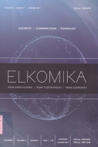 Elkomika: Teknik Energi Listrik, Teknik Telekomunikasi, Teknik Elektronika Vol. 6 (1) 2018