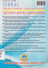 Jurnal Ilmu-Ilmu Ekonomi - Sosial dan Teknologi: Techno-Socio Ekonomika Vol. 4 (3) 2010