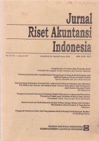 Jurnal Riset Akuntansi Indonesia Vol. 10 (1) 2007