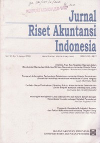 Jurnal Riset Akuntansi Indonesia Vol. 12 (1) 2009