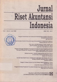 Jurnal Riset Akuntansi Indonesia Vol. 1 (2) 1998