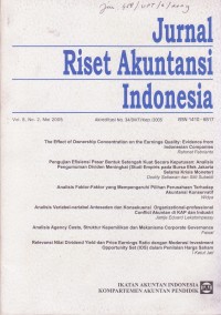 Jurnal Riset Akuntansi Indonesia Vol. 8 (2) 2005