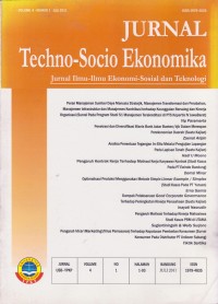 Jurnal Techno-Socio Ekonomika : Jurnal Ilmu-ilmu Ekonomi-Sosial dan Teknologi Vol. 4 (1) 2011