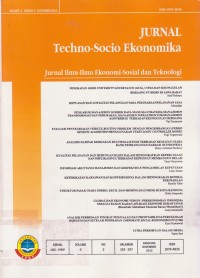 Jurnal Techno-Socio Ekonomika : Jurnal Ilmu-ilmu Ekonomi-Sosial dan Teknologi Vol. 6 (2) 2013