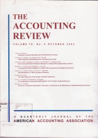 The Accounting Review: A Quarterly Journal of The American Accounting Association Vol. 78 (4) 2003