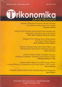 Trikonomika : Jurnal Ekonomi Vol. 9 (2) 2010