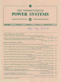 IEEE Transaction On Power Systems Vol. 11 (2) 1996