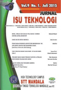 Jurnal Isu Teknologi Vol. 9 (1) Juli 2015